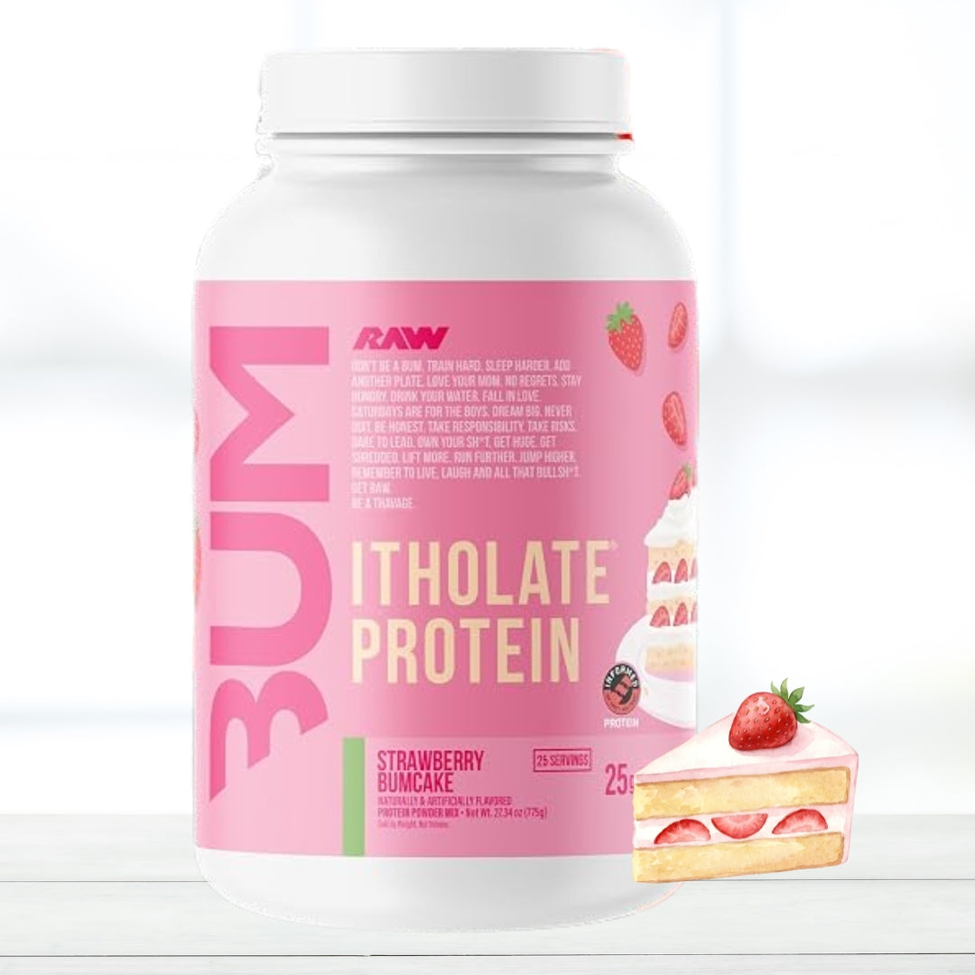 RAW Whey Isolate Protein Powder – Strawberry BumCake – 100% Grass-Fed Whey Protein Isolate, Low Fat & Low Carb, 25 Servings
