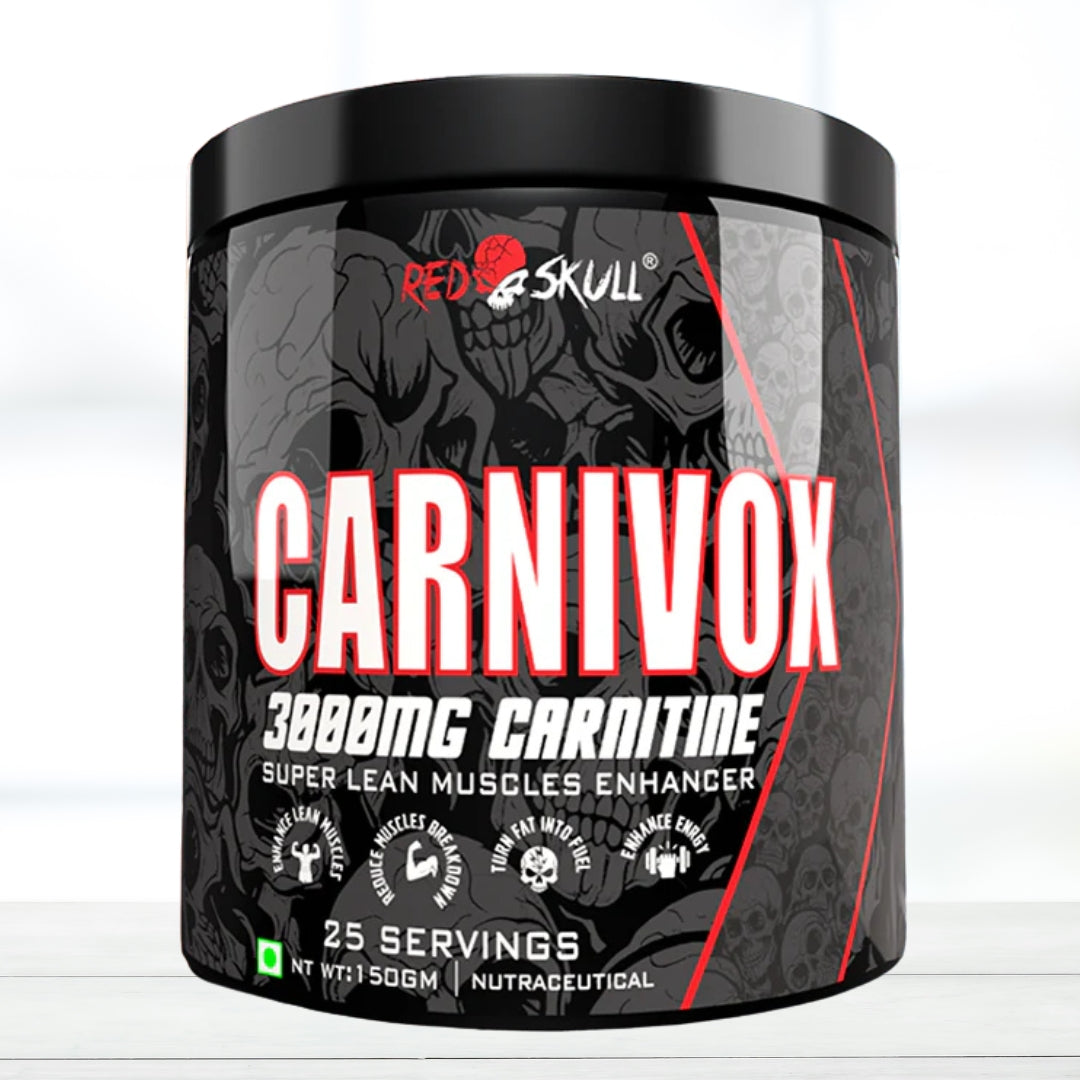 REDSKULL CARNIVOX L-Carnitine 3000mg Powder | 25 Servings | Energy Metabolism & Fat Metabolism Support | Pre-Workout Supplement