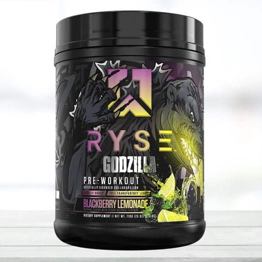 RYSE Godzilla Pre-Workout Powder – High Stimulant Energy & Pump Formula, 40 Servings | Pre Workout Supplement for Strength, Focus & Endurance | Strawberry kiwi Flavor - The Muscle Kart.com