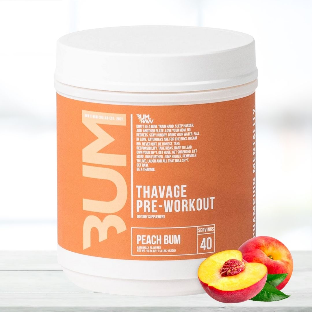 Raw Nutrition CBUM Thavage Pre-Workout - Peach Bum (40 Servings) Imported