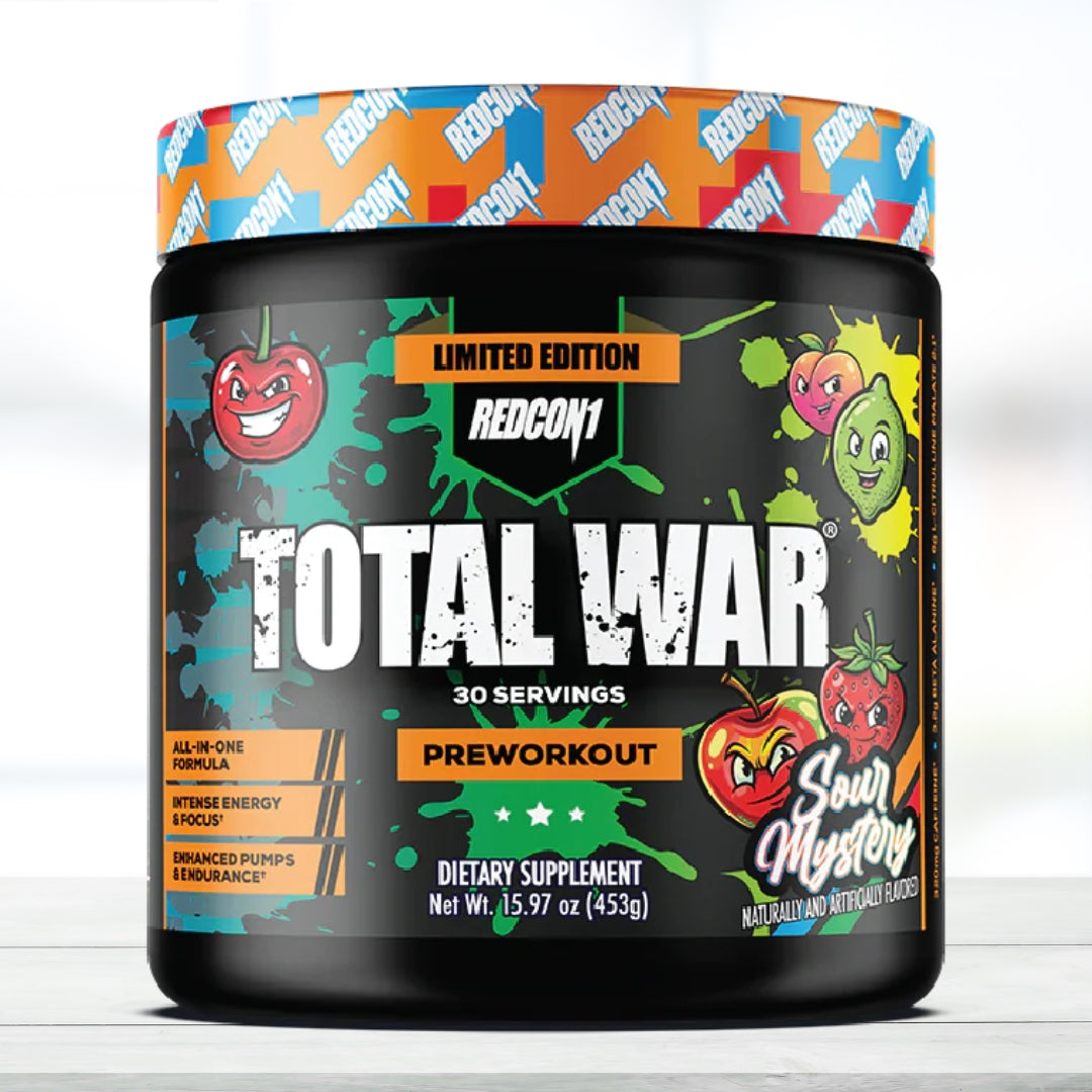 Redcon1 Total War Pre Workout 30 Servings – Sour Mystery Flavor | Limited Edition | Official Imported