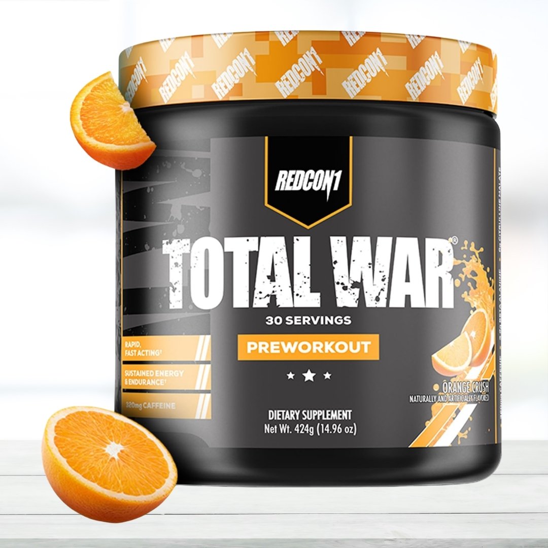 Redcon1 Total War Pre Workout Powder – 30 Servings | Energy, Focus & Performance Support | Orange Crush  Flavour - The Muscle Kart.com