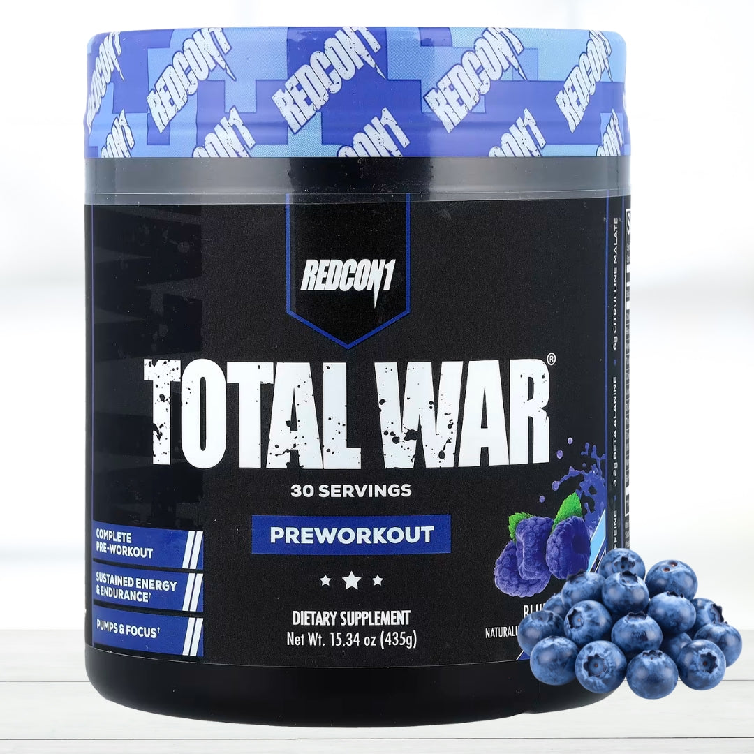 Redcon1 Total War Pre-Workout – Blue Raspberry, 30 Servings - The Muscle Kart.com