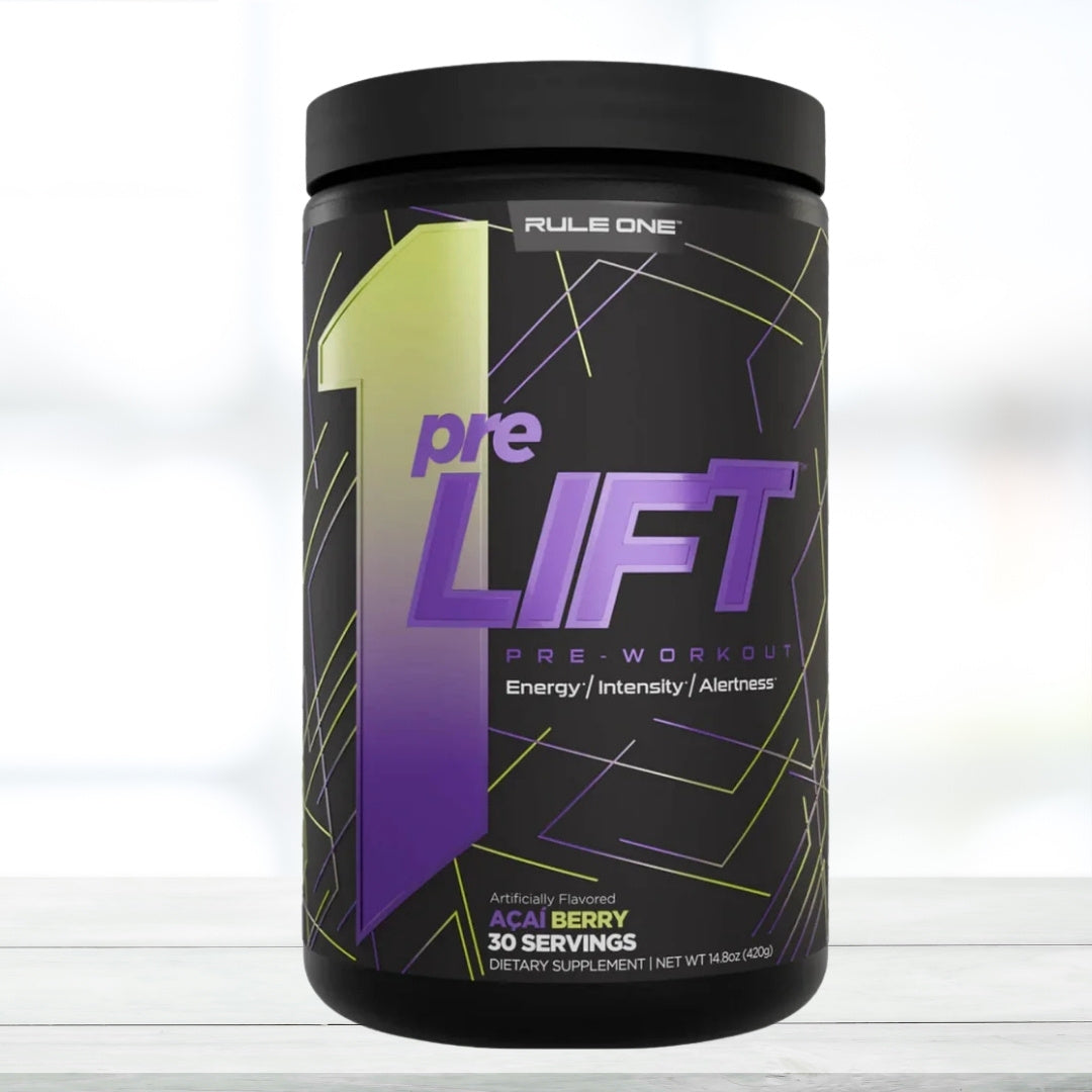 Rule One Proteins preLIFT Pre-Workout Powder, Acai Berry Flavor, 435 g (15.3 oz) - The Muscle Kart.com