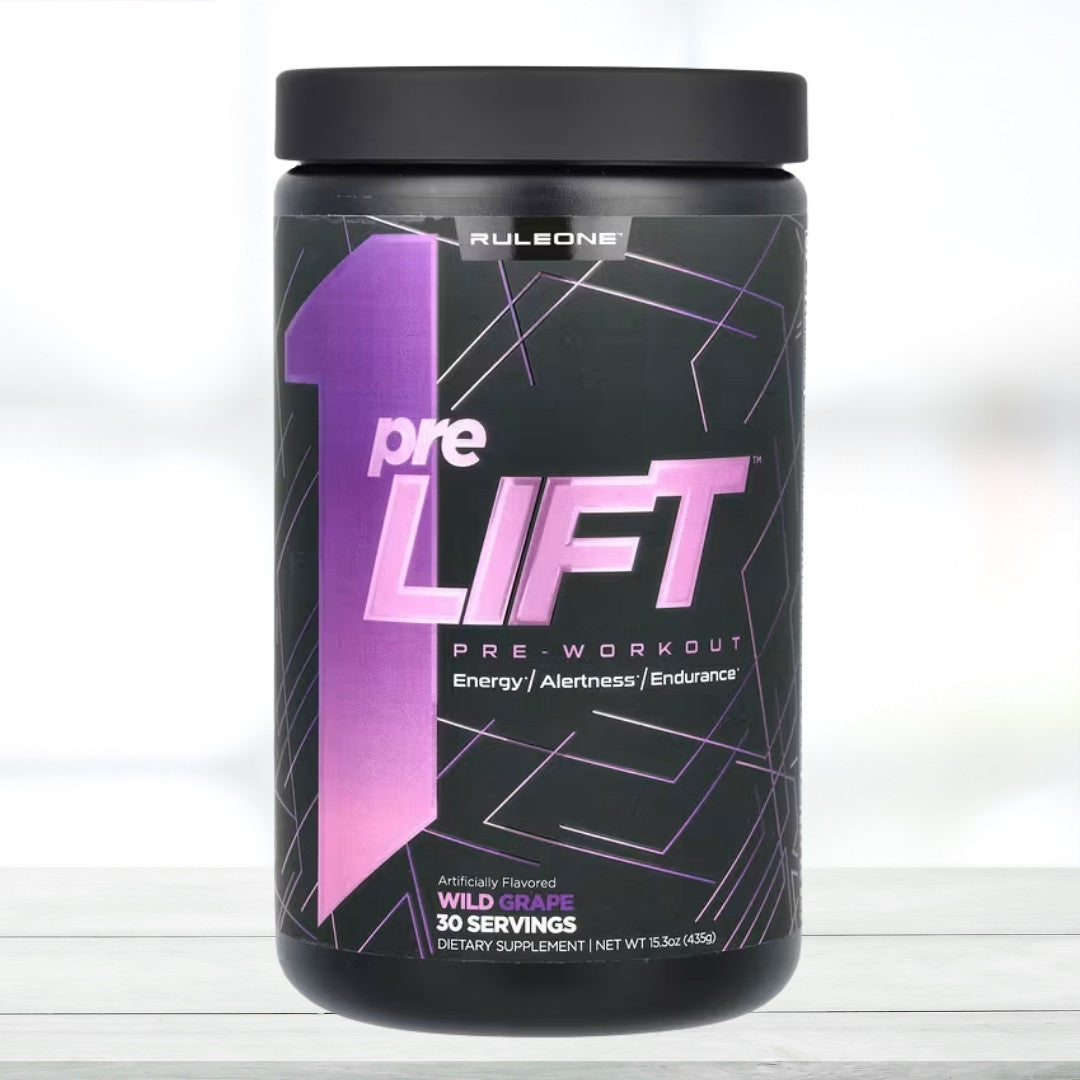 Rule One Proteins preLIFT Pre-Workout Powder, Acai Berry Flavor, 435 g (15.3 oz) - The Muscle Kart.com