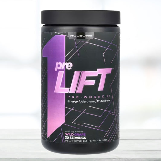 Rule One Proteins preLIFT Pre-Workout Powder, Acai Berry Flavor, 435 g (15.3 oz) - The Muscle Kart.com