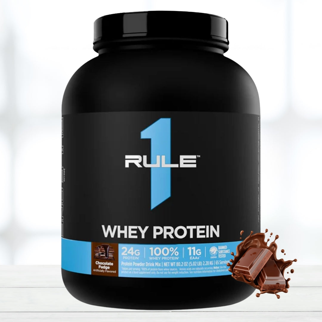 Rule One R1 Whey Blend Protein (5 Lbs) Flavour - Chocolate Fudge With Official Importer MRP SSNC
