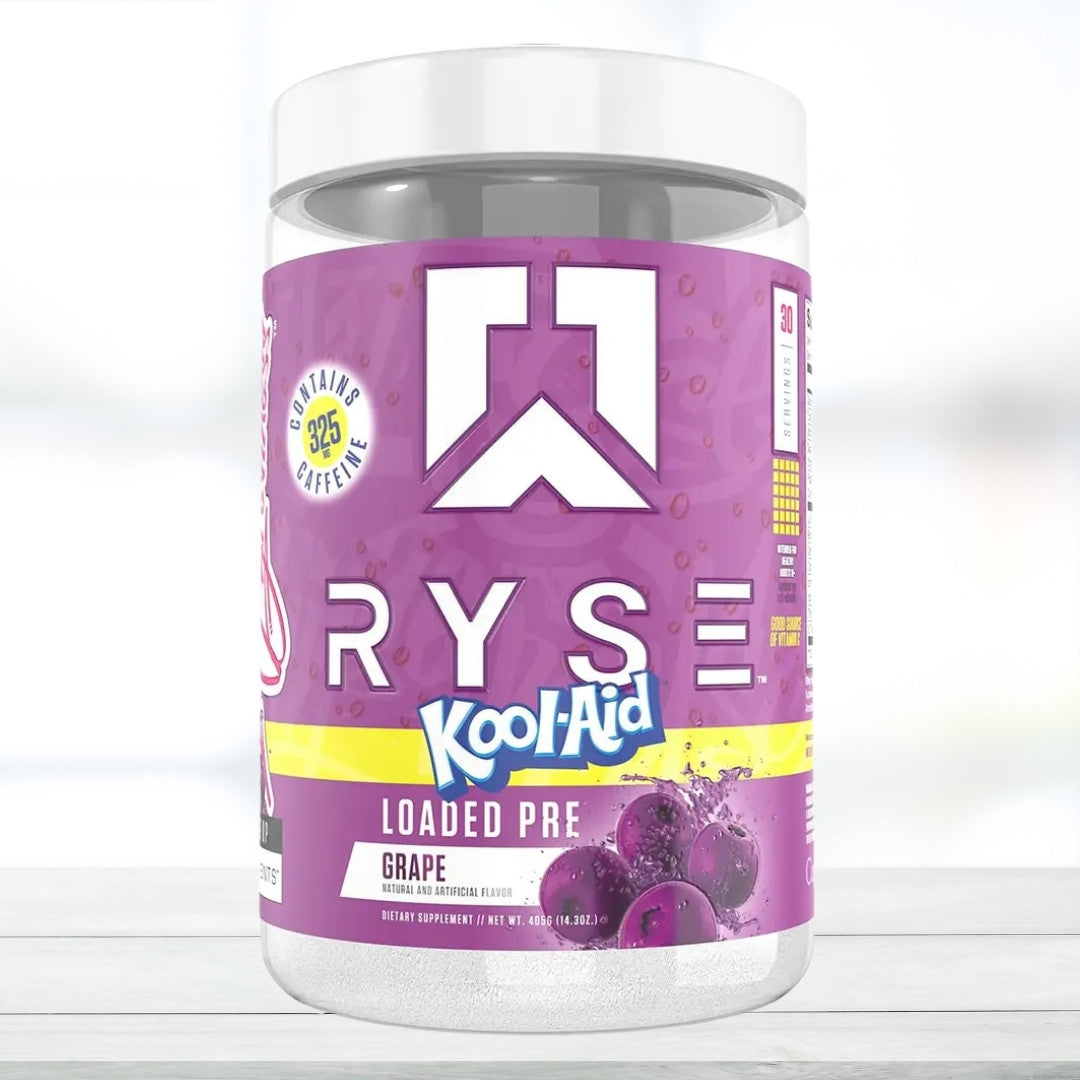 Ryse Loaded Pre Workout Powder | 30 Servings | Sour Blue Razz Flavor | Energy, Focus & Performance Formula - The Muscle Kart.com