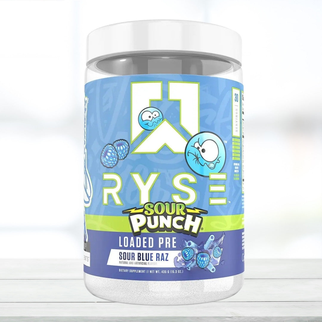 Ryse Loaded Pre Workout Powder | 30 Servings | Sour Green Apple Flavor | Energy, Focus & Performance Formula - The Muscle Kart.com