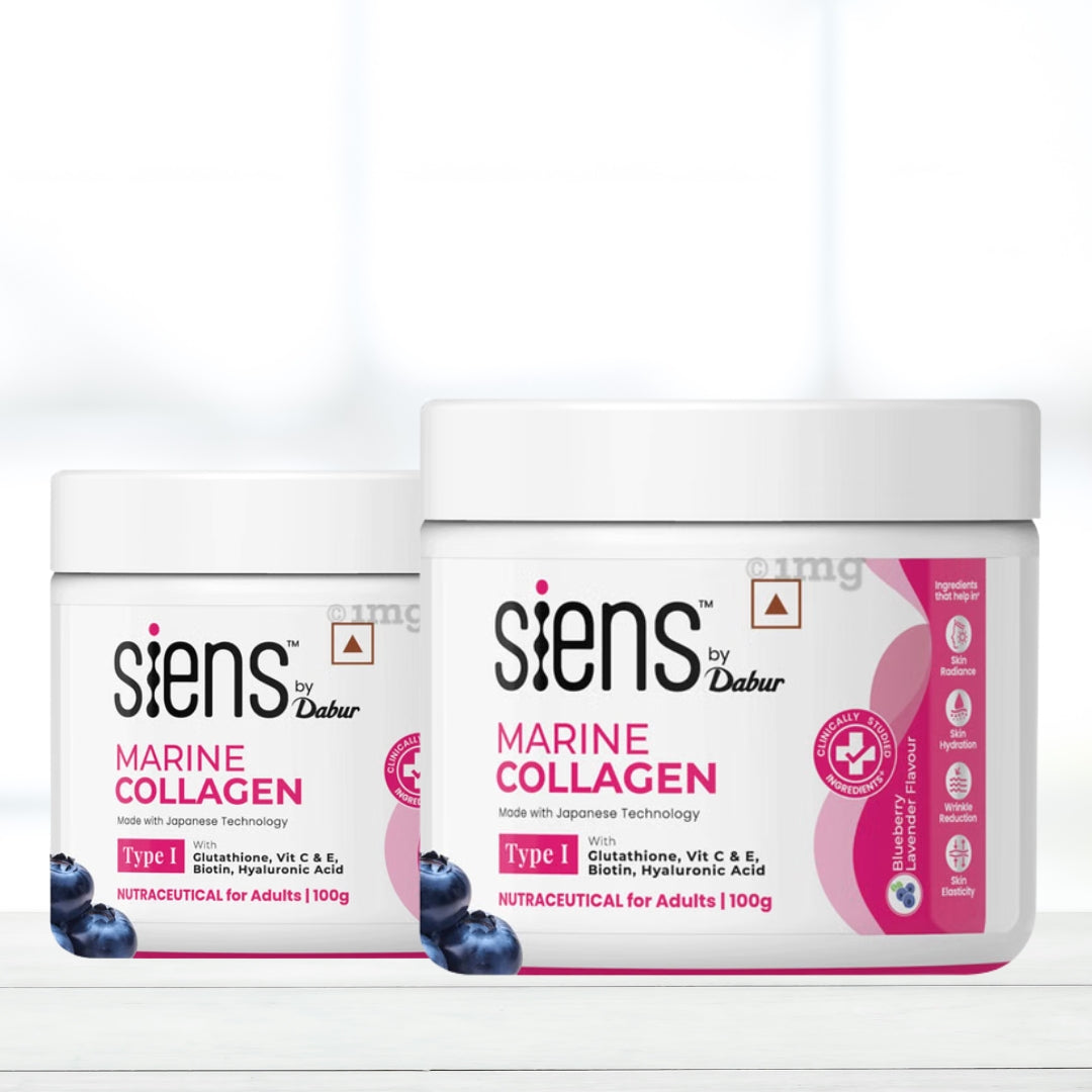 Siens by Dabur Marine Collagen Powder | Pack of 2 | Supports Skin Elasticity, Hair, Nails & Joint Health
