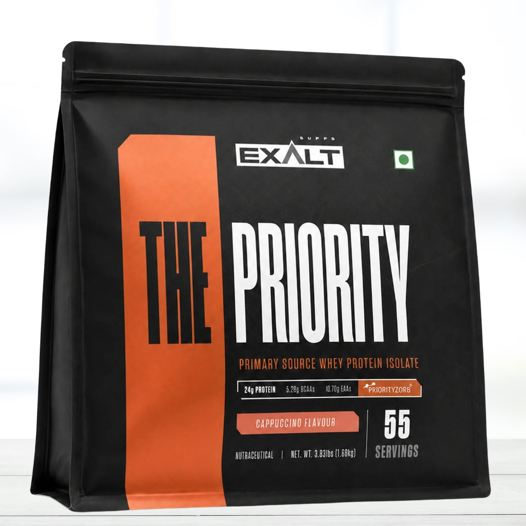 EXALT SUPPS The Priority Whey Protein 55 Servings – Cappuccino Flavour | Whey Protein Supplement