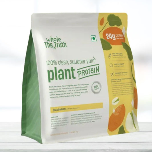 The Whole Truth Pista Badaam Plant Protein Powder – 24g Protein Per Serving | Vegan | No Added Sugar | 1kg Pack