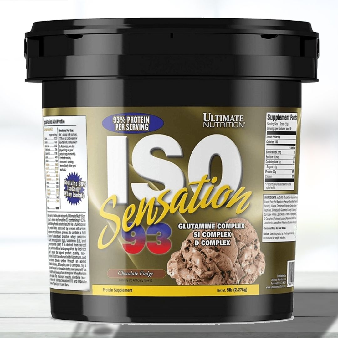 Ultimate Nutrition ISO Sensation 93 | 5 lbs | Premium Whey Protein Isolate | With Official MRP Scratch & Verify | Imported