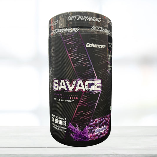 Enhanced Savage Pro Stim Pre-Workout - 30 Servings, Grape Flavor