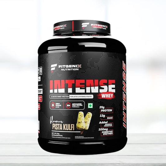 Fitgenix Nutrition Intense Whey Protein Powder – 2kg, Pista Kulfi Flavor