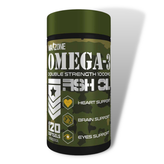 WarZone Omega 3 Fish Oil Double Strength 1000mg 120 Softgels