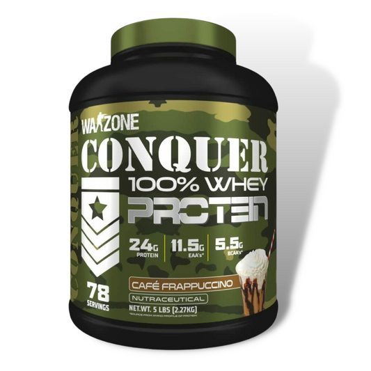 Warzone Conquer 100% Whey Protein Powder 78 Servings Cafe Frappuccino Flavor