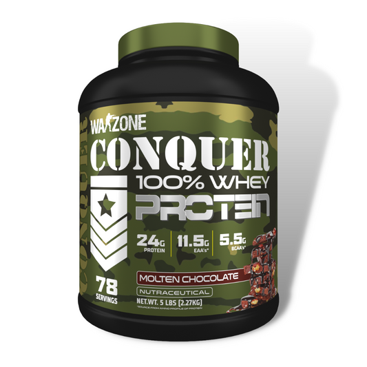 Warzone Conquer 100% Whey Protein Powder 78 Servings Molten Chocolate Flavor