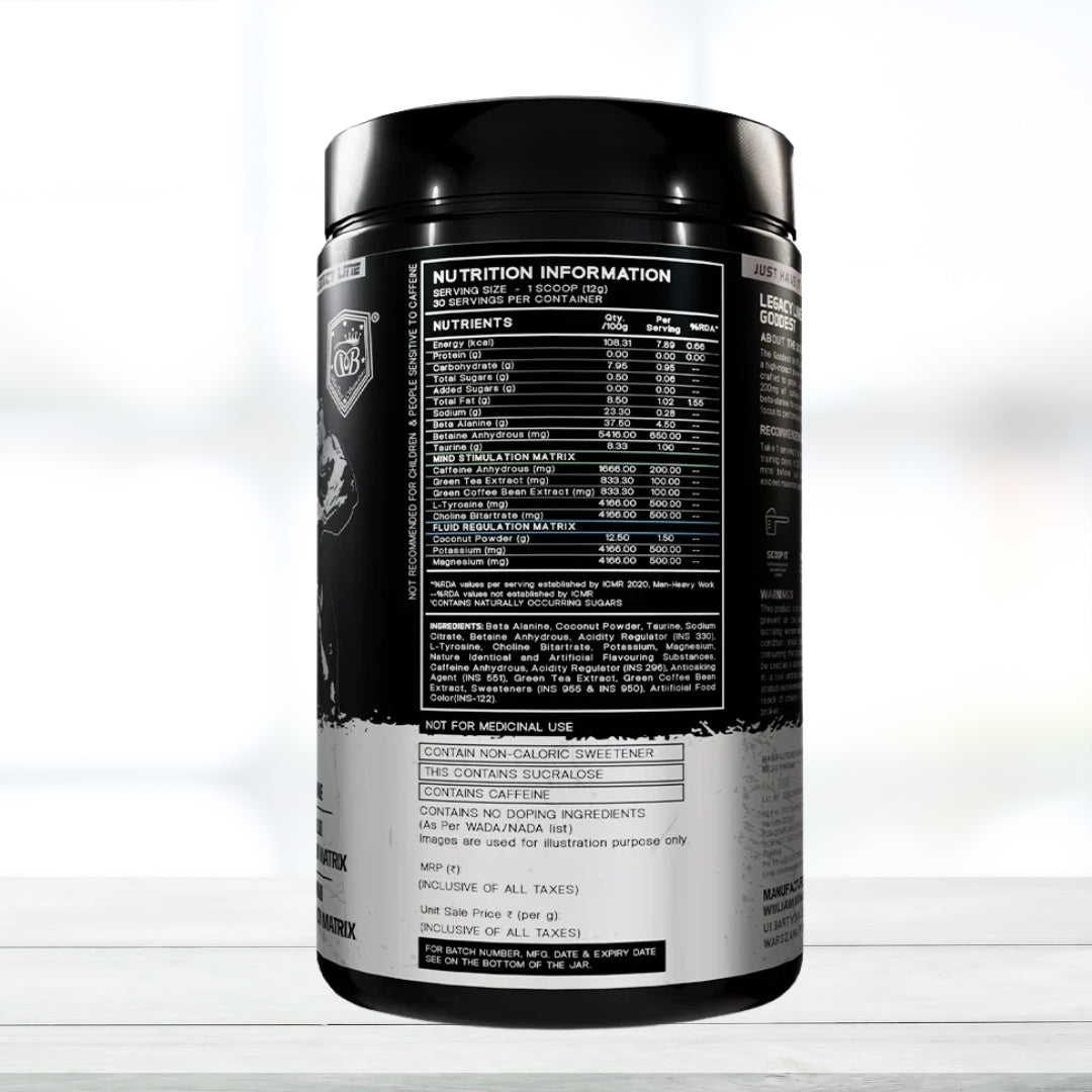 William Bonac The Goddest Pre-Workout – High-Stim Energy, Focus & Endurance – 30 Servings