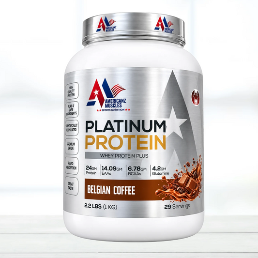 Americanz Muscle Whey Protein Plus 2.2 lbs (1 kg) – Whey Protein Powder for Daily Protein Supplementation | Lab Tested | Belgian Coffee
