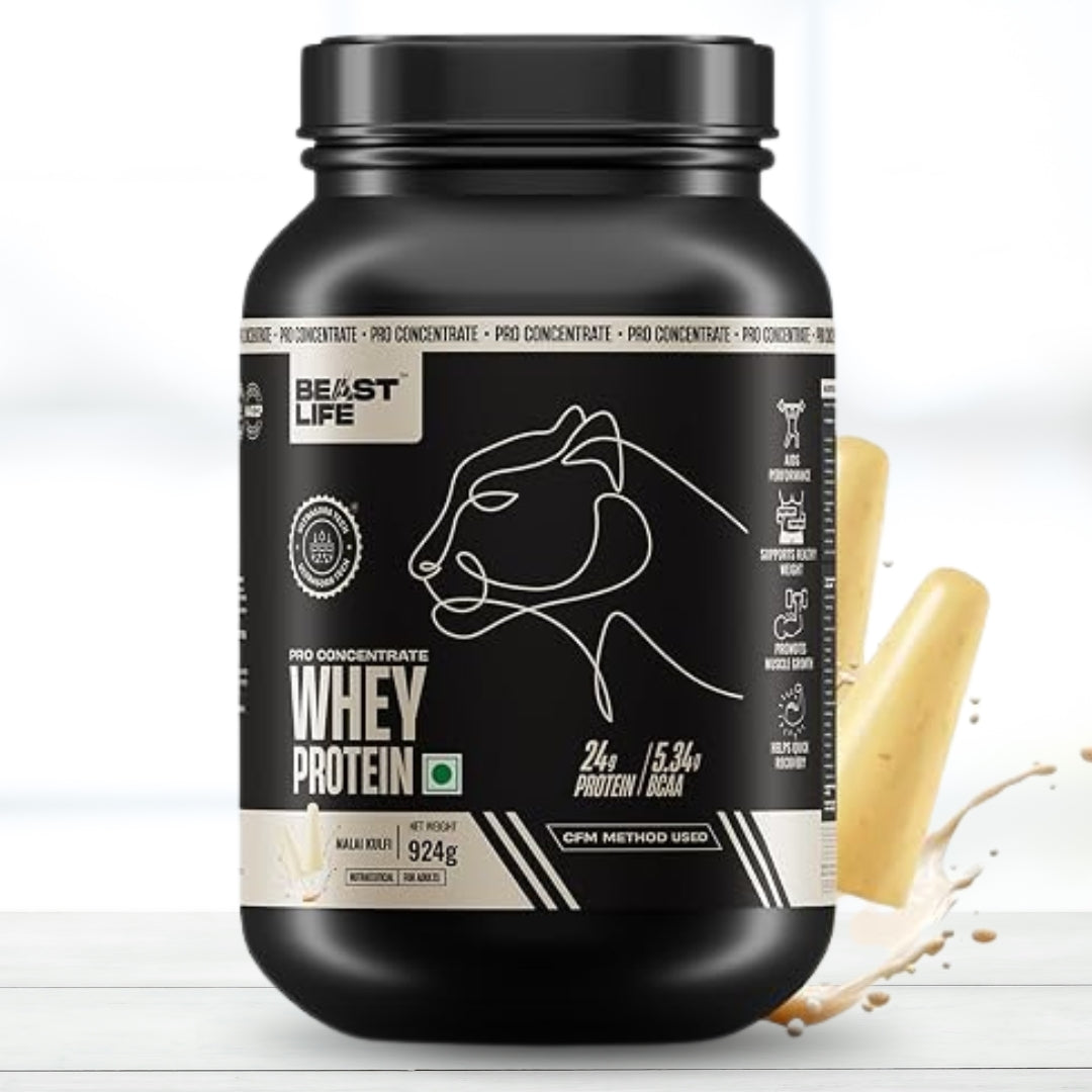 Beast Life Whey Protein 2 lbs (924g) – Malai Kulfi Flavour | Whey Protein Powder