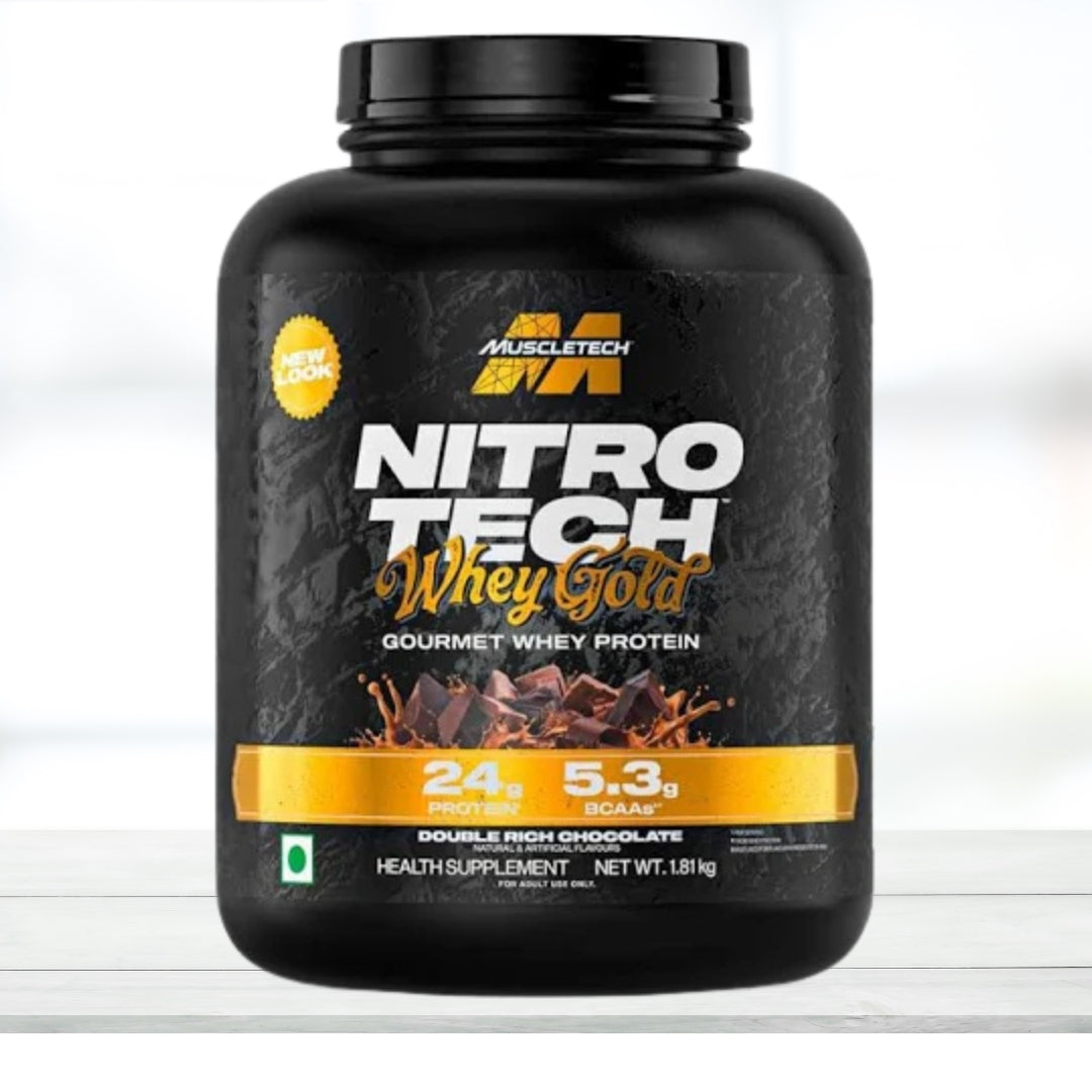 MuscleTech NitroTech Whey Gold Protein Powder 1.72kg Double Rich Chocolate