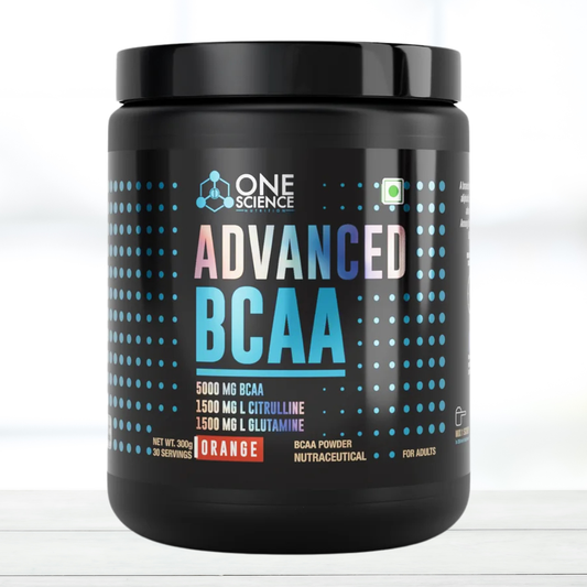 One Science Advanced BCAA Supplement for Muscle Recovery & Workout Support| peach mango flavour - The Muscle Kart.com