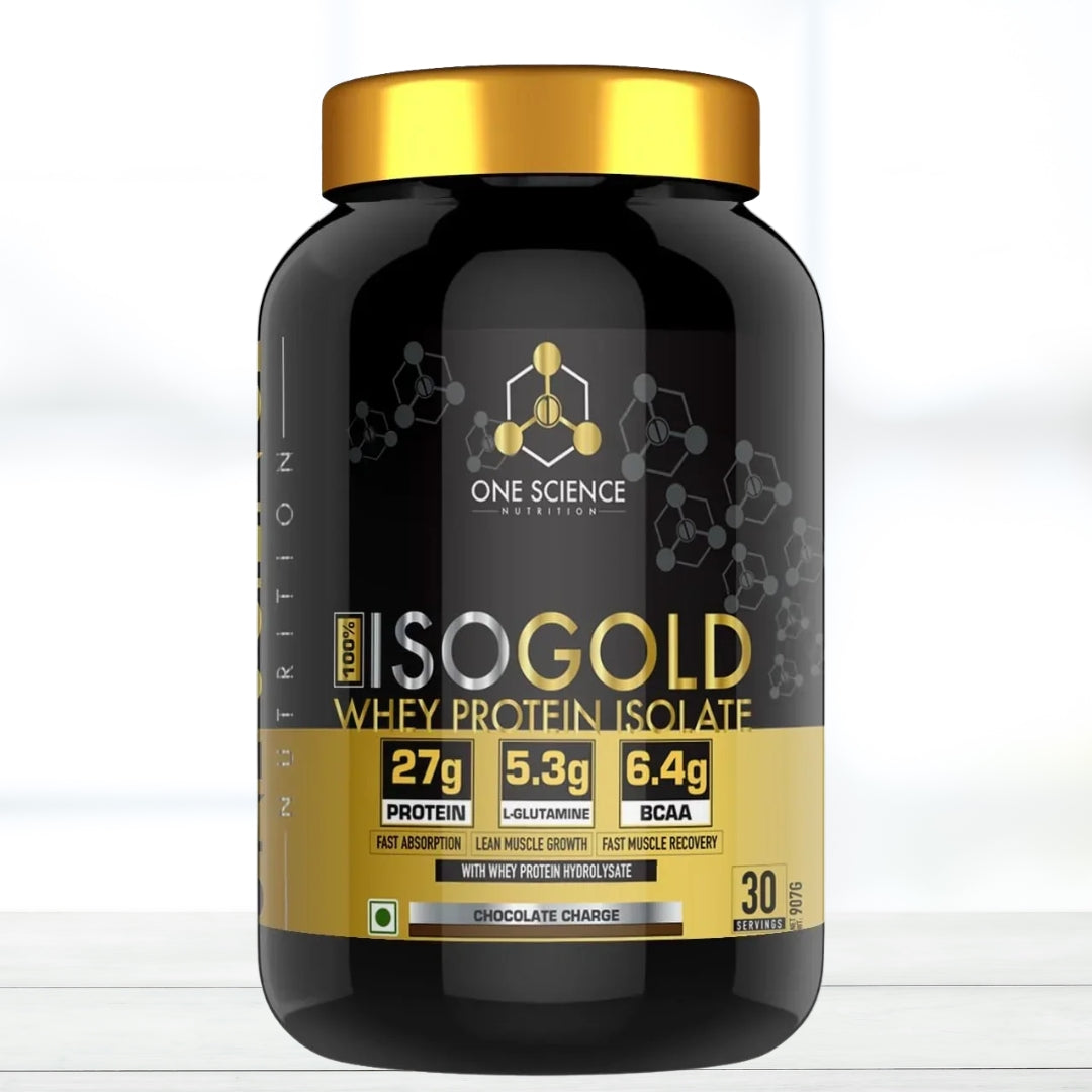 One Science Isogold Whey Protein 2 lbs | Whey Protein Powder | 100% Whey Protein Isolate | chocolate charge flavour