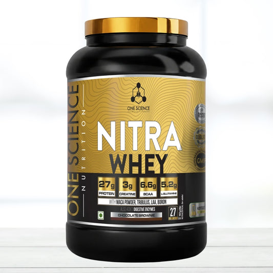 One Science Nitra Whey Protein Powder 2 lbs (907 g) – Whey Protein Supplement | chocolate flavour - The Muscle Kart.com