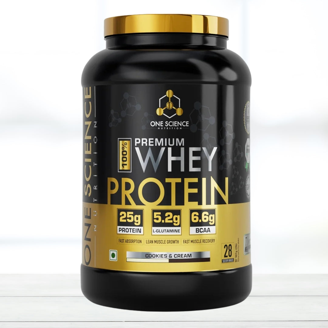 One Science Premium Whey Protein 2 lbs | Whey Protein Powder for Daily Protein Intake | cookies cream  flavour