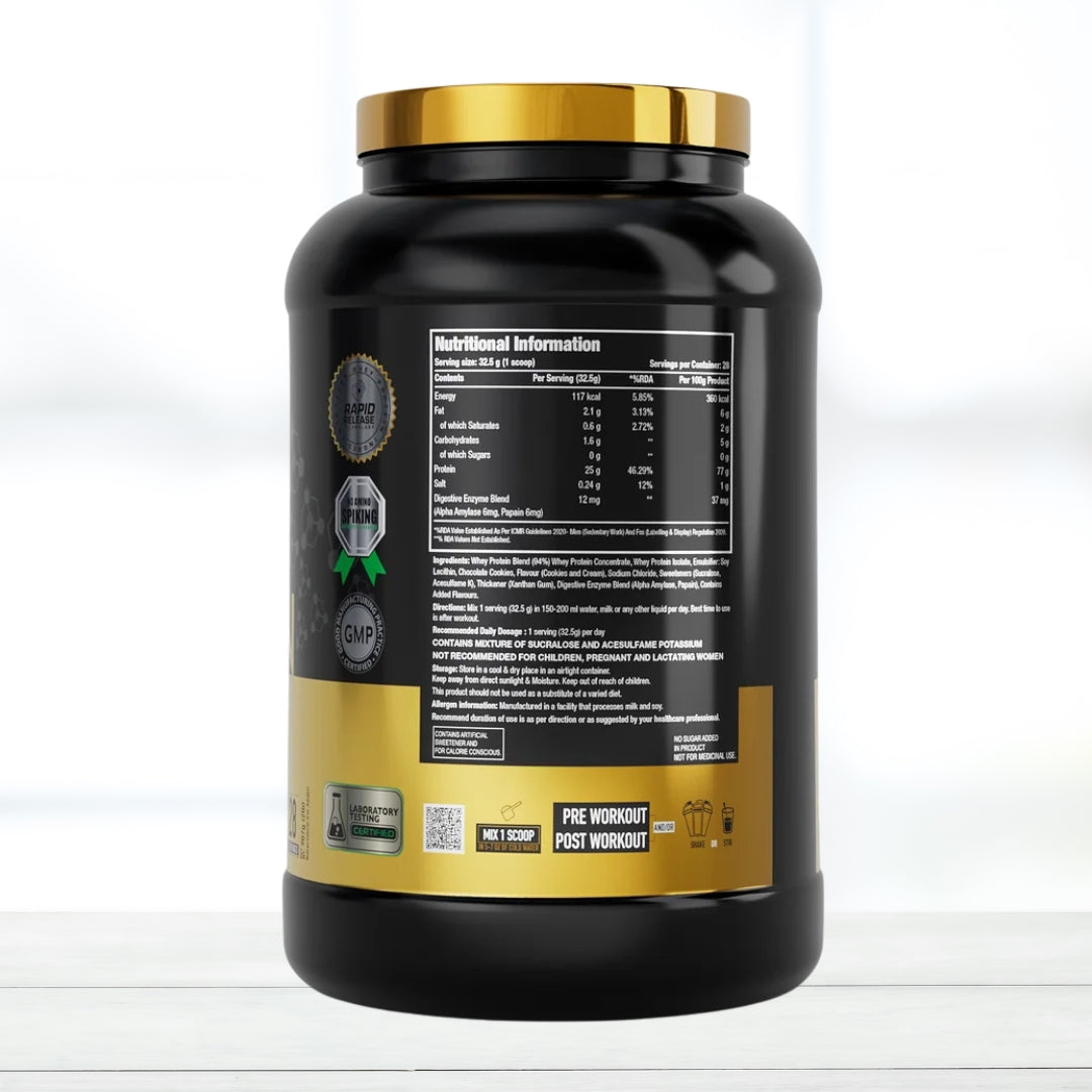 One Science Premium Whey Protein 2 lbs | Whey Protein Powder for Daily Protein Intake | cookies cream  flavour
