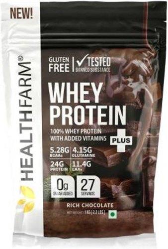 HEALTHFARM Elite Series Whey Protein + with added multivitamin Whey Protein  (1 kg, RICH CHOCOLATE) - The Muscle Kart.com