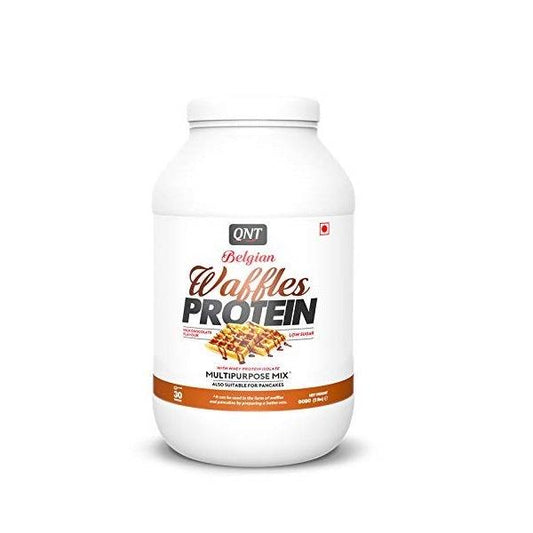 QNT Belgian Waffles Protein | 37% Whey Protein isolate | Milk Chocolate Flavour | 908g - The Muscle Kart.com