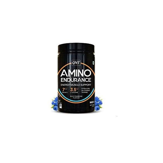 QNT Amino Endurance | Supports Muscle Building & Recovery | 400g | Blue Framboise flavor | 30 Servings (7g BCAA, 3.5g L-Leucine, Vitamin B6) - The Muscle Kart.com