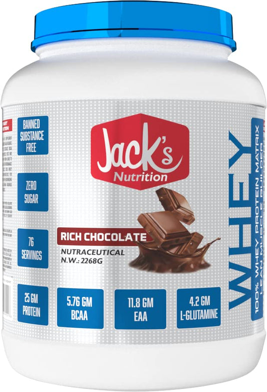 Jack's Nutrition Whey Protein 5Lbs | 76 Servings (Neapolitan Ice Cream)