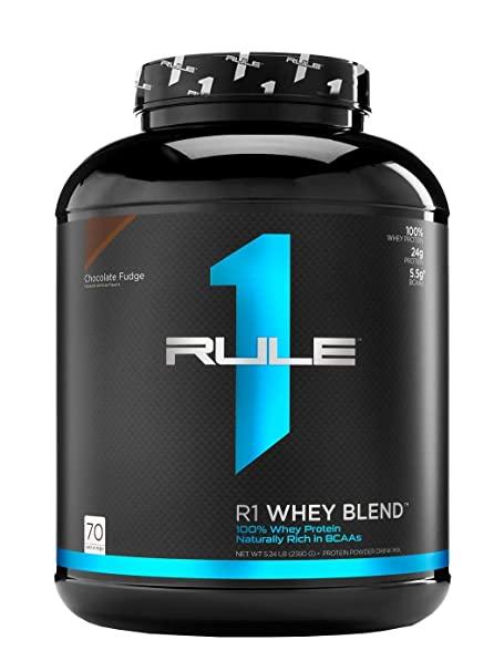 Rule One R1 Whey Blend Protein (5 Lbs) Flavour - Chocolate Fudge With Official Importer MRP SSNC - The Muscle Kart.com