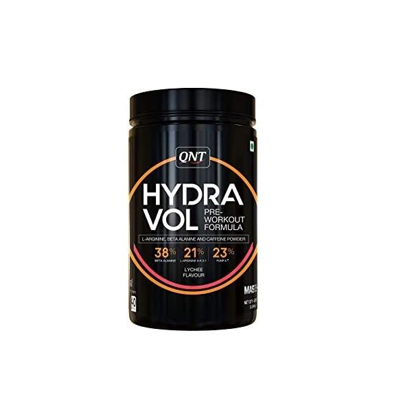 QNT Hydravol Pre-Workout Supplement, 400g, Fruit Punch Flavour, 40 Servings (Contains Caffeine, 38% Beta Alanine, 21% L-Arginine) - The Muscle Kart.com