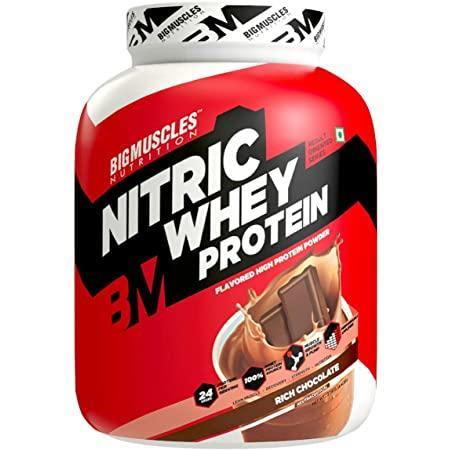 Big Muscles Nitric Whey - 2 kg (Rich Chocolate) - The Muscle Kart.com