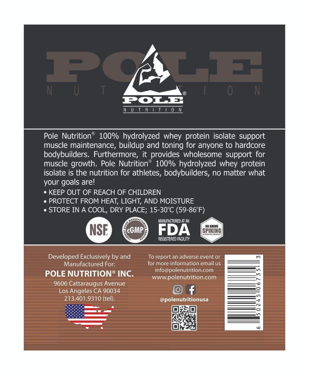 Pole Nutrition ISOLATE 100% Hydrolized Whey Protein Powder - 5 lbs, Mocha Frappe - The Muscle Kart.com