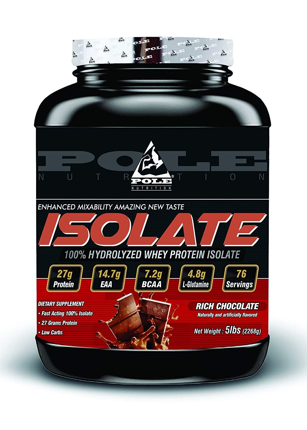 Pole Nutrition ISOLATE 100% Hydrolized Whey Protein Powder - 5 lbs, Rich Chocolate - The Muscle Kart.com
