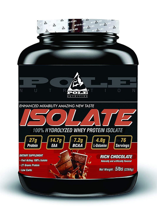 Pole Nutrition ISOLATE 100% Hydrolized Whey Protein Powder - 5 lbs, Rich Chocolate - The Muscle Kart.com