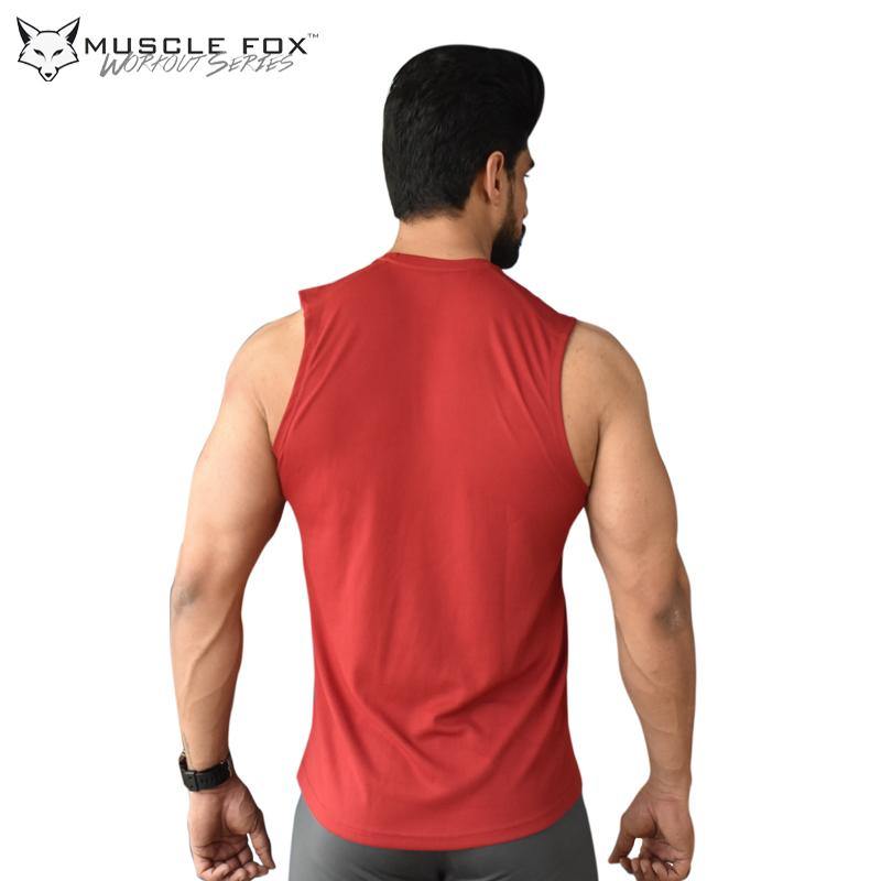 Muscle Fox Arm Day T-Shirt Maroon - The Muscle Kart.com