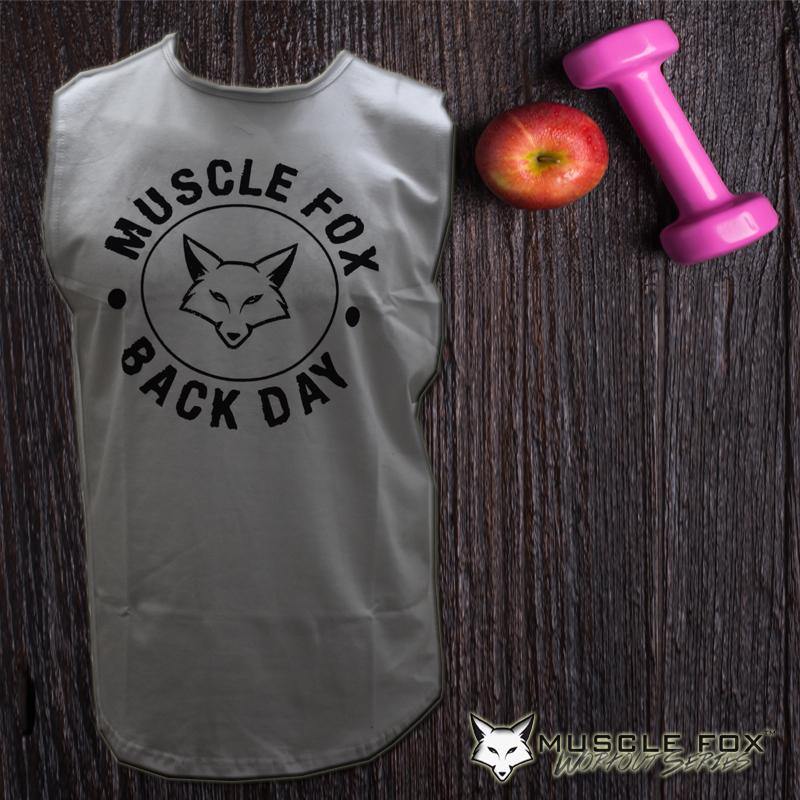 Muscle Fox Back Day T-shirt White - The Muscle Kart.com