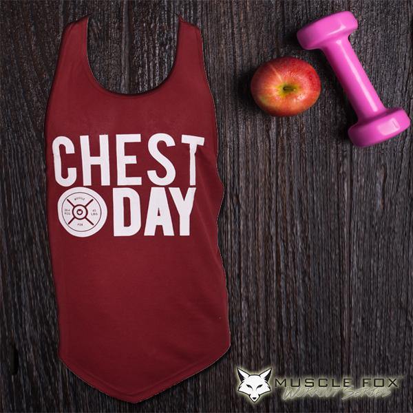 Muscle Fox Chest Day Maroon Vest - The Muscle Kart.com