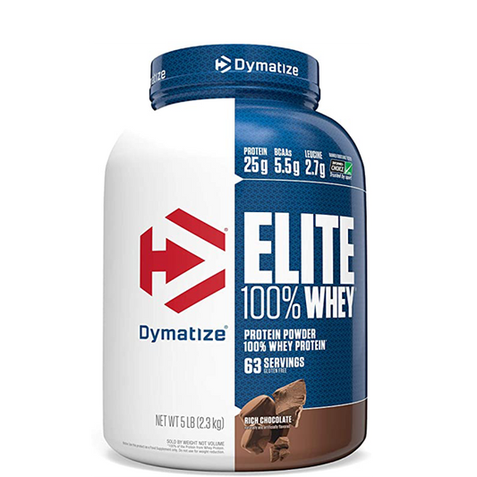 Dymatize Elite 100% Whey Protein, 5 lbs Rich Chocolate - The Muscle Kart.com