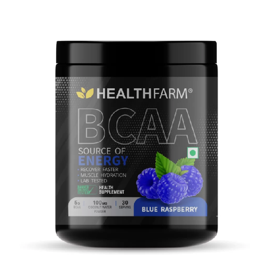 Health Farm BCAA Source Of Energy 180gm Blue Raspberry