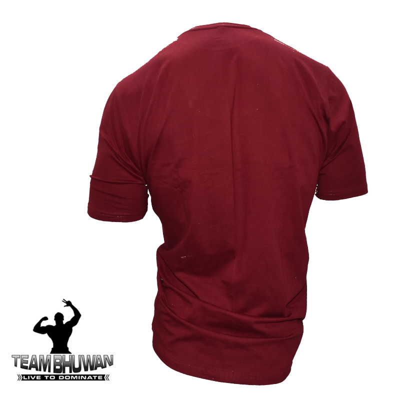 Live To Dominate Maroon T-shirt - The Muscle Kart.com