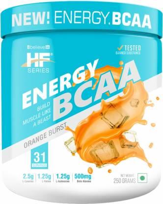 HealthfarmHF Series Energy Bcaa Supplement| Pre-Post Workout and Intra Workout Supplement,Reduce Muscle Fatigue and Enhances Endurance,250 gm|Flavour-ORANGE - The Muscle Kart.com