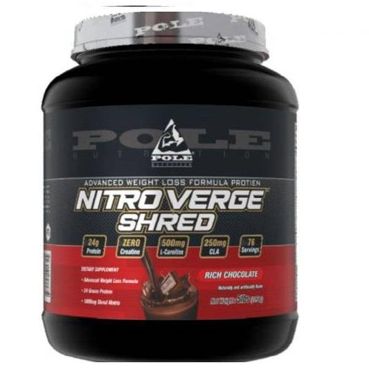 Pole Nutrition Nitro Verge SHRED, 5 lbs, 2.26 kg, Rich Chocolate - The Muscle Kart.com
