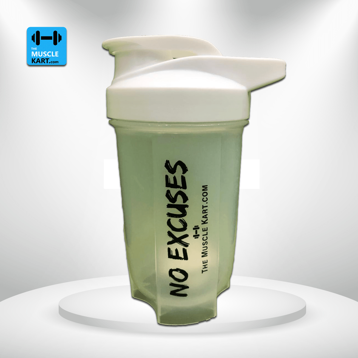 No Excuses White Protein / Gym Shaker 600ml - The Muscle Kart.com